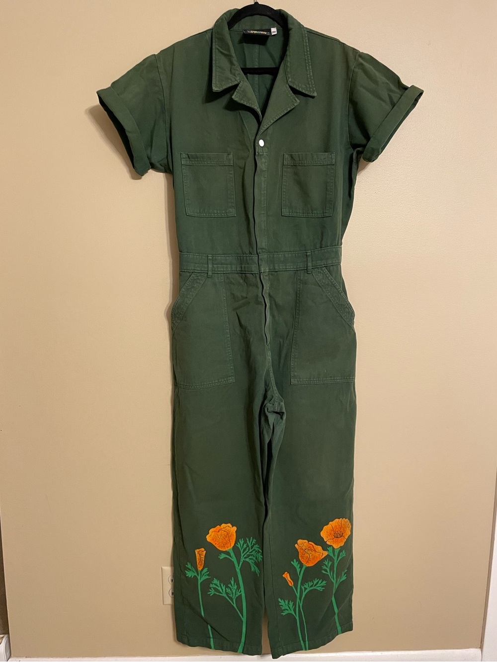 Big Bud Press short sleeve jumpsuit green poppy California cotton utility 2X
